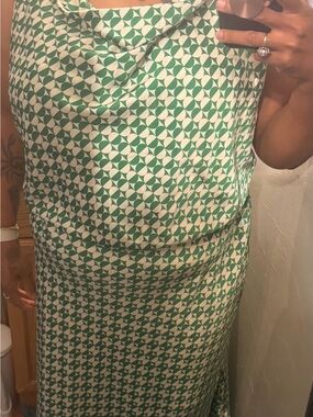 Ava & Viv Green and White Geometric Maxi Dress